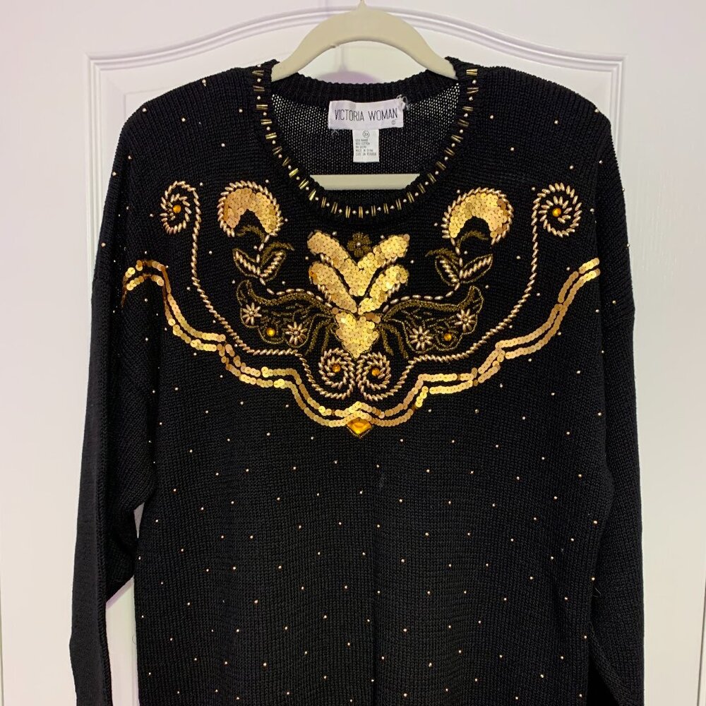 Cardigan with beads and sequins